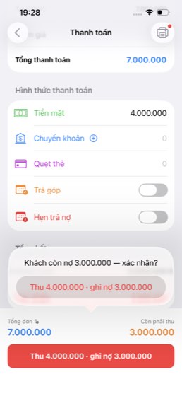 Màn hình thanh toán